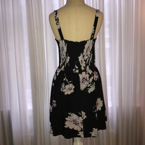 Joie Black Floral Print Fit and Flare Sundress - Picture 3 of 4